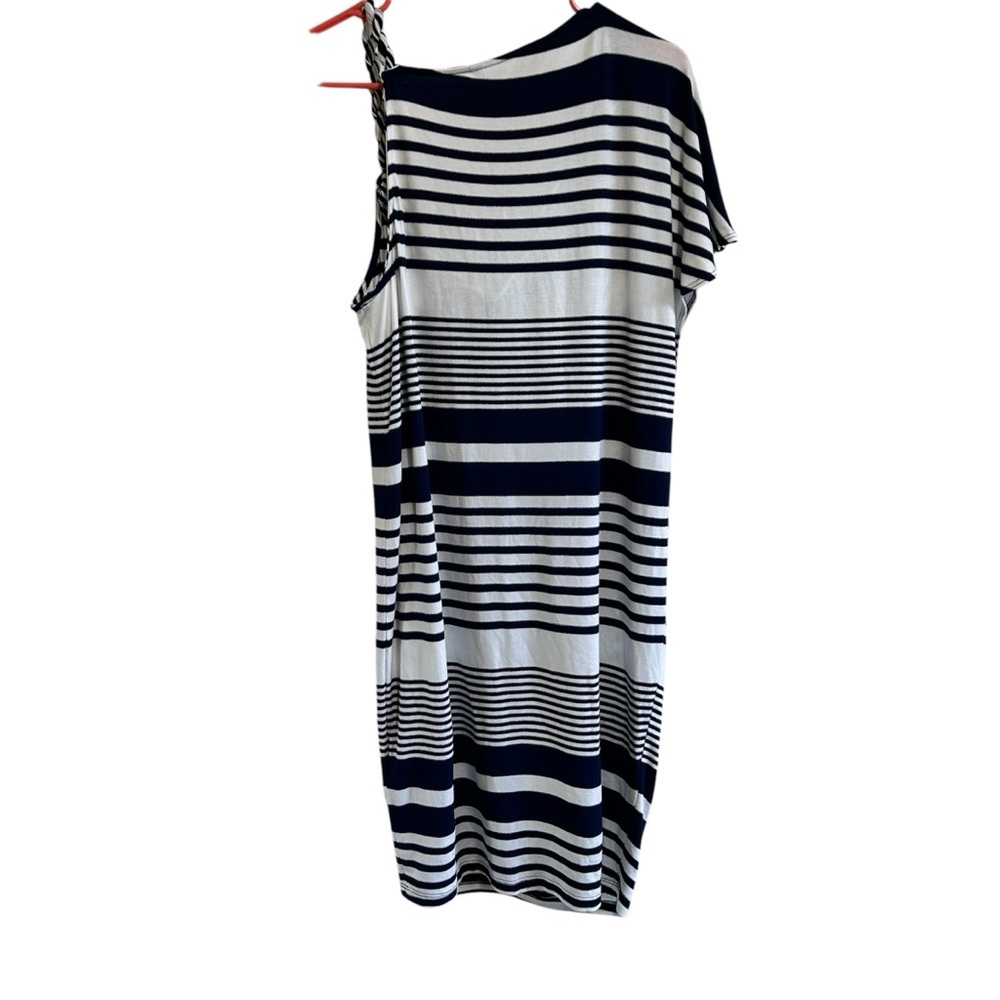 Trina Turk Blue and White One‎ Shoulder Sundress medium - Picture 2 of 5